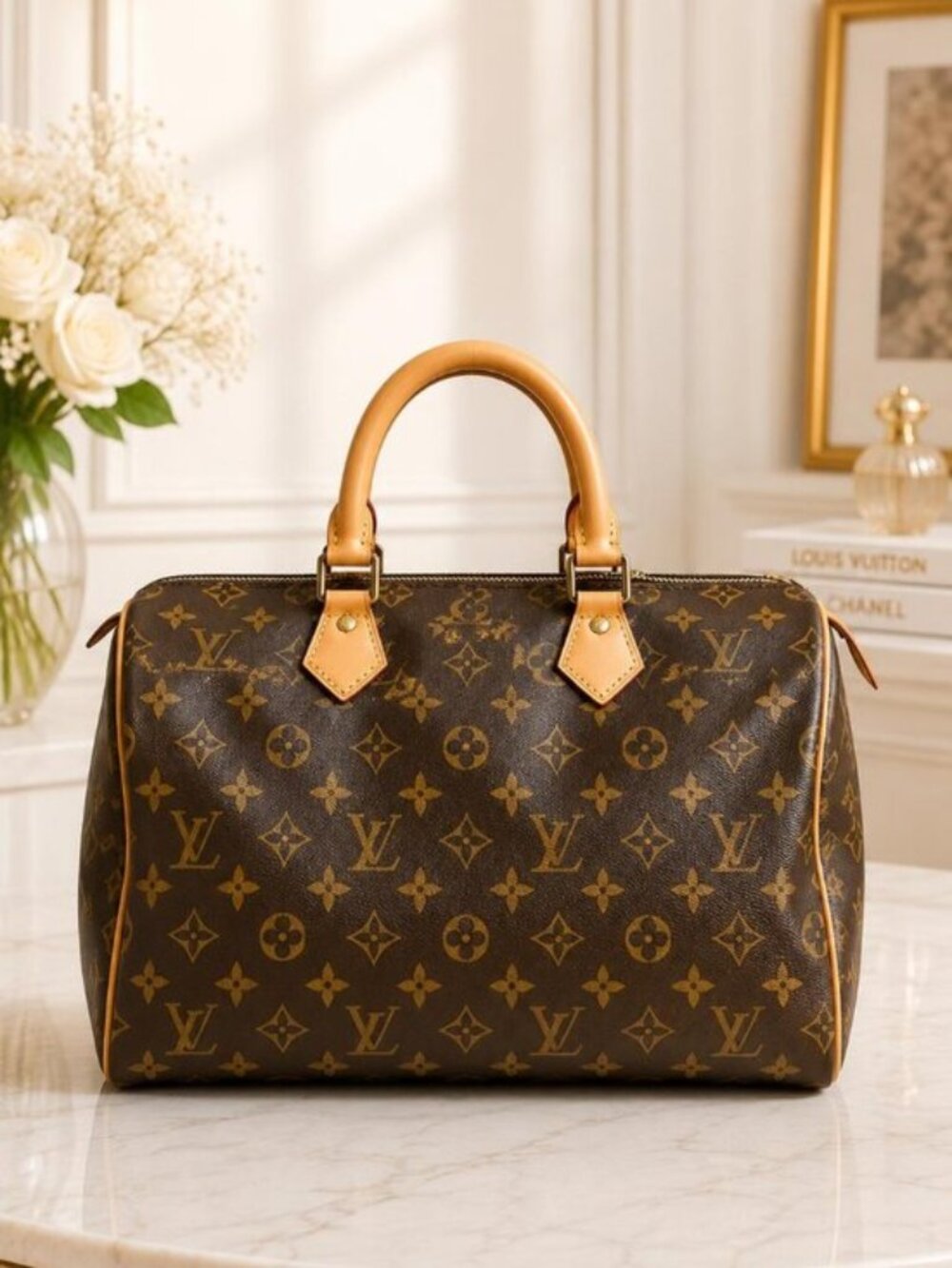 Authentic Louis Vuitton Speedy 30 Monogram Canvas Handbag Boston Bag LV Vintage